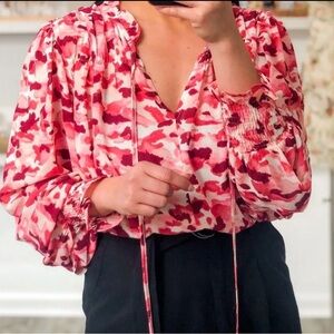 Vibrant Pink Patterned Blouse